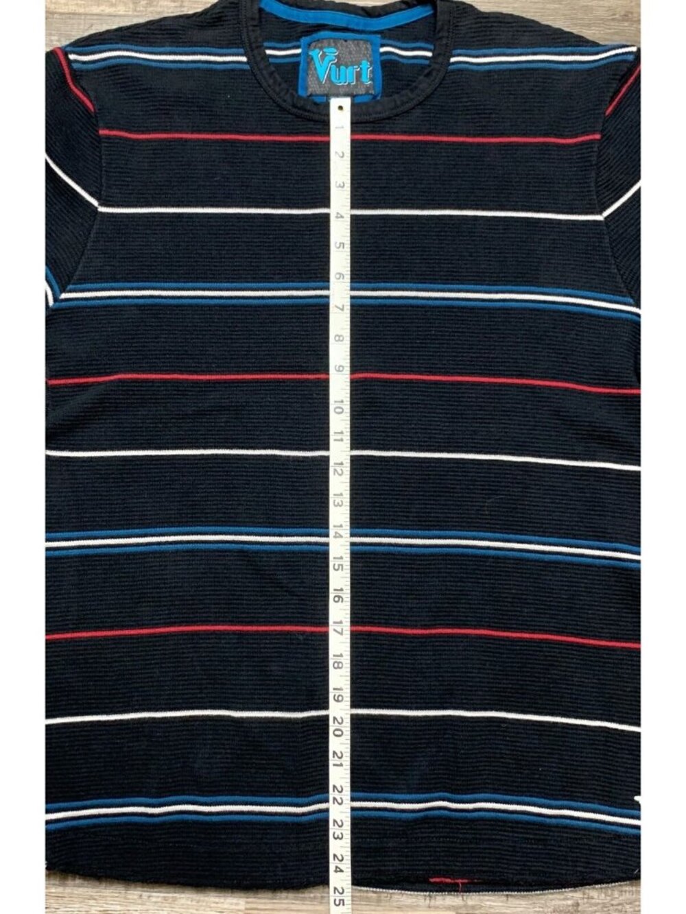 VURT Knit Sweater Mens Size XL Black Striped Long Sleeve Pullover Crew Neck - Picture 12 of 12